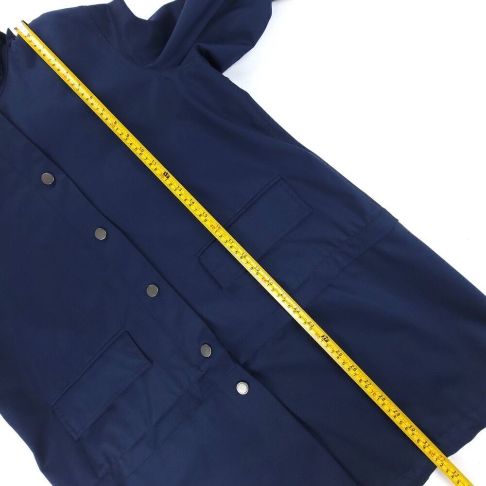 NEW Faconnable Wool Parka Trench Coat Hooded Jacket Quiet Luxury Large Navy Blue - Picture 4 of 14